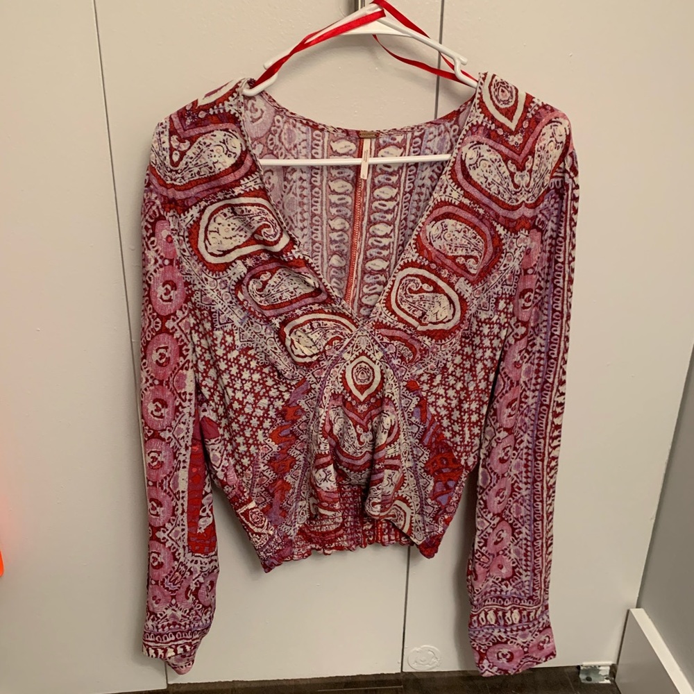 Free People V-Neck Blouse (Like New!)